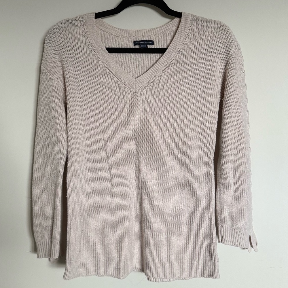 American Eagle, braided sleeve sweater